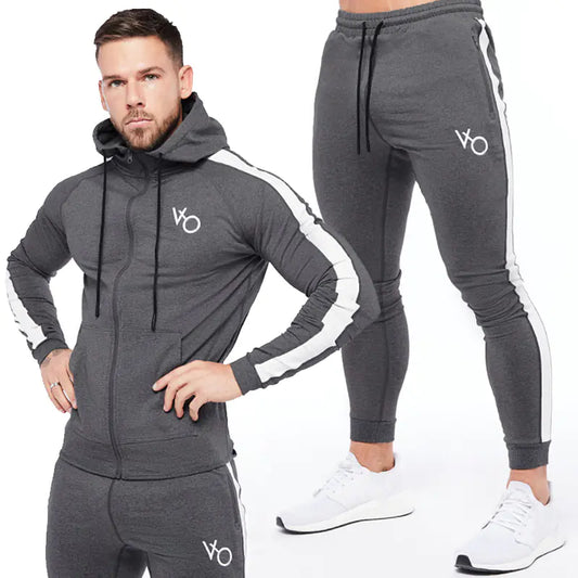 Men's Elastic Sweater Set for Running Training
