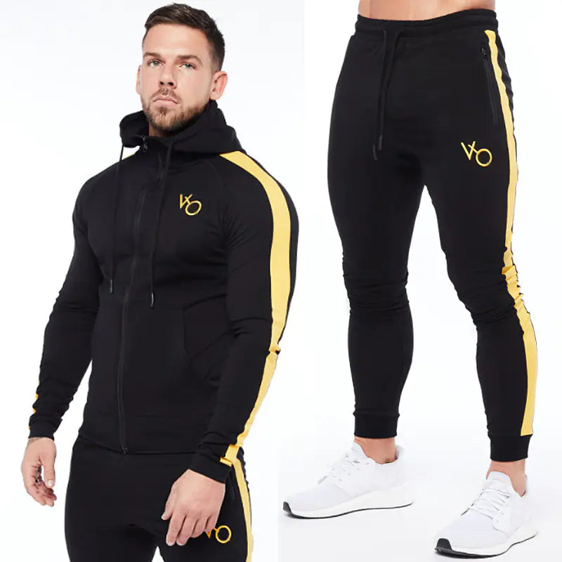 Men's Elastic Sweater Set for Running Training