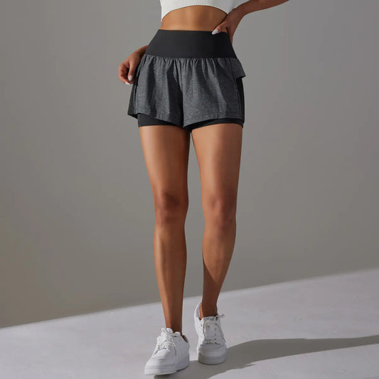 Cross-Border Amazon Double-Sided Yoga Fitness Shorts