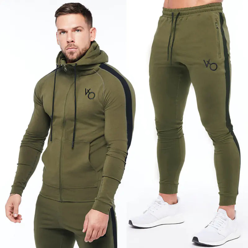 Men's Elastic Sweater Set for Running Training